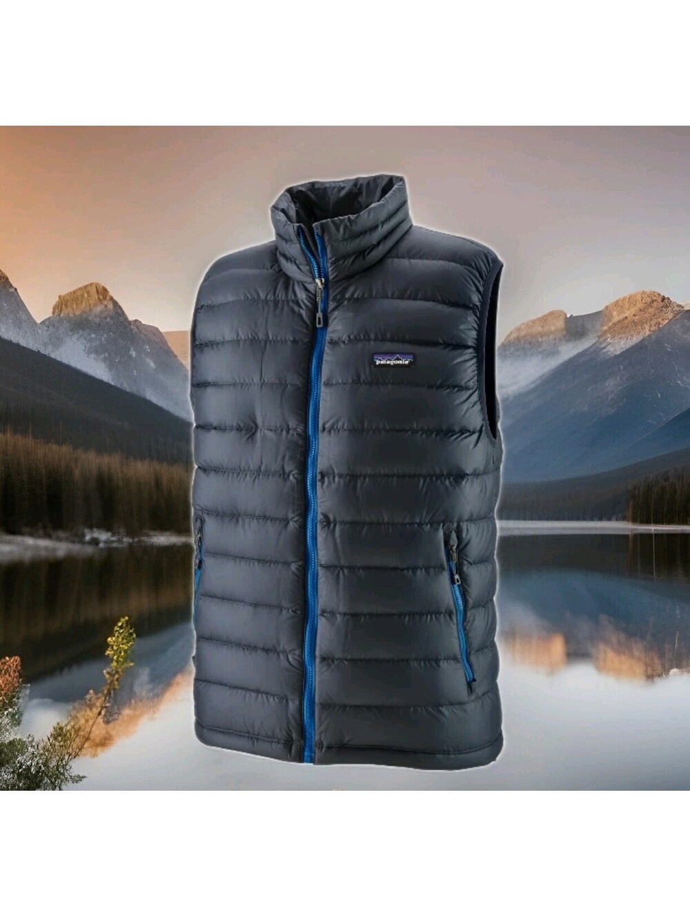 Patagonia Down Sweater Vest Jacket Men Large Navy Puffer 800 10oz Packable 84622